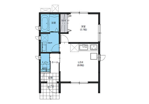 クロス平屋-11-A-間取り図