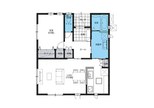 クロス平屋-18-B-間取り図