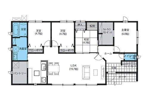クロス平屋-32-A-間取り図